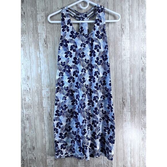 Tommy Bahama Sleepwear Womens M Blue Tropical Floral Sleeveless Racerback A Line - Picture 1 of 6
